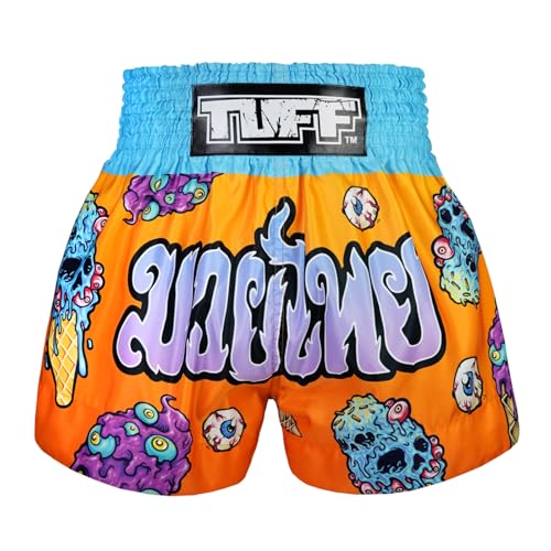 Tuff Sport Muay Thai Shorts Boxshorts Traditionelle Stile Workout Shorts MMA Kickboxen Kleidung, Tuf-ms681-org, XX-Large von Tuff Sport