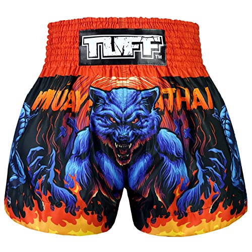 Tuff Sport Muay Thai Shorts Boxshorts Traditionelle Stile Workout Shorts MMA Kickboxen Kleidung, Tuf-ms683-blu, Groß von Tuff Sport