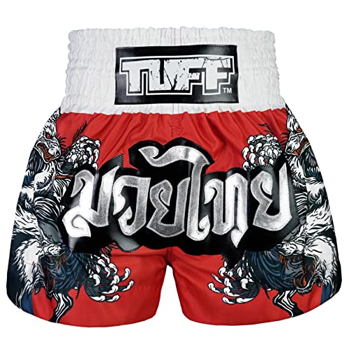 Tuff Sport Muay Thai Shorts Boxshorts Traditionelle Stile Workout Shorts MMA Kickboxen Kleidung, Tuf-ms684-rot, Groß von Tuff Sport