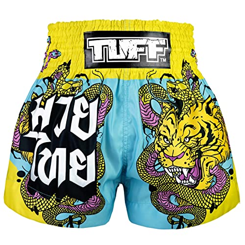 Tuff Sport Muay Thai Shorts Boxshorts Traditionelle Stile Workout Shorts MMA Kickboxen Kleidung, Tuf-ms685-ltb, Groß von Tuff Sport