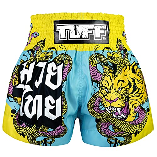 Tuff Sport Muay Thai Shorts Boxshorts Traditionelle Stile Workout Shorts MMA Kickboxen Kleidung, Tuf-ms685-ltb, Mittel von Tuff Sport