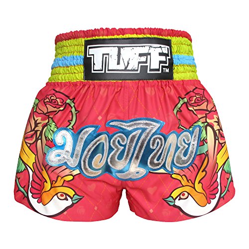 Tuff Sport Muay Thai Shorts für Damen und Mädchen, Kick, Kampfsport, Training, Fitnessstudio, Kleidung, Trunks, Rosa, Mittel von Tuff Sport
