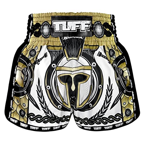 Tuff Sport Retro-Muay-Thai-Shorts, Box-Shorts, klassisch, schmaler Schnitt, MMA, Kickboxen, Workout-Set, Kleidung, Training, Tuf-msc110-wht, XL Tuff Sport Retro-Muay-Thai-Shorts, Box-Shorts, klassisch, schmaler Schnitt, MMA, Kickboxen, Workout-Set, Kleidung, Training, Tuf-msc110-wht, XL von Tuff Sport
