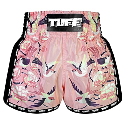 Tuff Sport Retro Muay Thai Shorts Boxen Shorts Classic Slim Cut MMA Kickboxen Workout Set Kleidung Training, Tuf-msc123-pnk, Klein von Tuff Sport