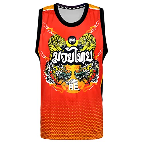 Tuff Sport Tanktop Muay Thai Boxen Weste Top Workout Shirt Ärmellos Gym Fitness Training, Tuf-tt104, XX-Large von Tuff Sport
