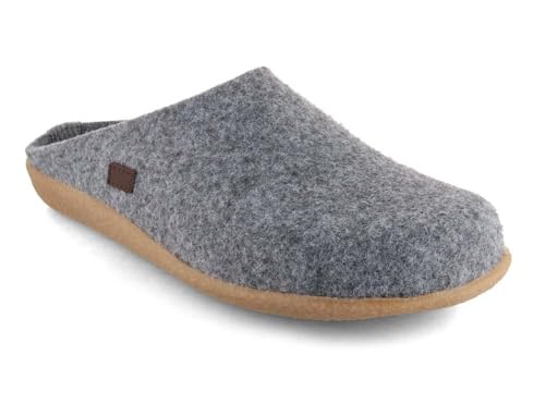 Tuffeln Hygge Filzpantoffeln Unisex vegane Hausschuhe mit Wechselfußbett und rutschfester Gummisohle, 37 von Tuffeln
