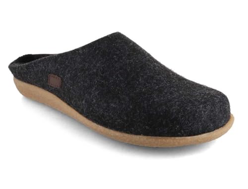 Tuffeln Hygge Filzpantoffeln Unisex vegane Hausschuhe mit Wechselfußbett und rutschfester Gummisohle, 42 von Tuffeln