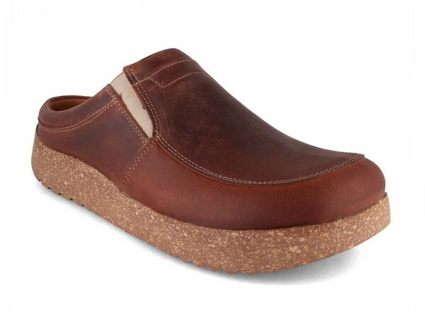 Tuffeln Leder Clogs 'Kommod' mit anatomischer Kork-Naturlatex Laufsohle von Tuffeln