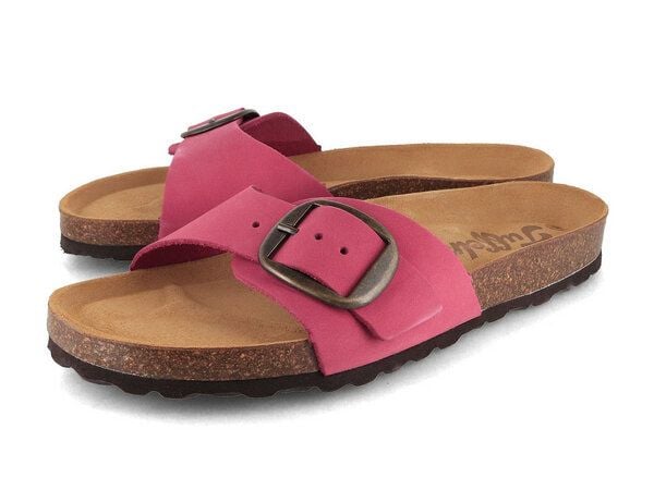 Tuffeln Leder-Pantolette Fehmarn mit weichem Kork-Fußbett Einschnaller-Sandalen von Tuffeln