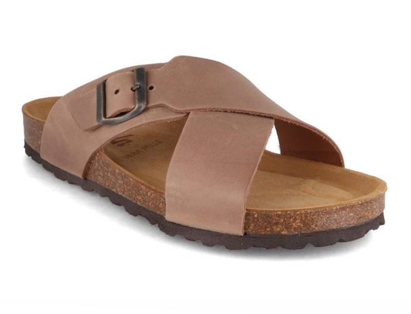 Tuffeln Stylishe Kreuzsandale 'Sylt' Kork-Pantolette für Damen und Herren Hausschuh mit Soft-Korkfußbett von Tuffeln
