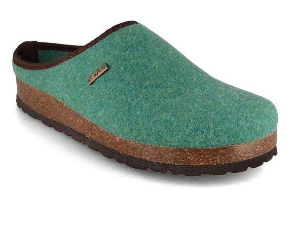 Tuffeln Vegane Hausschuhe im Tiroler Clogs Design - Unisex Filzpantoffeln mit Korkfußbett von Tuffeln