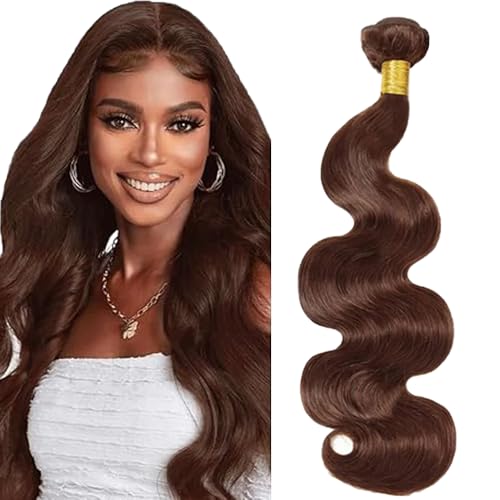 Tuheerst Body Wave Human Hair Bundles #4 Chocolate Brown Menschliches Haar Human Hair Extensions Unprocessed Echthaar Tressen Double Weft Remy Hair for Woman 100g/pc 22 Inch von Tuheerst