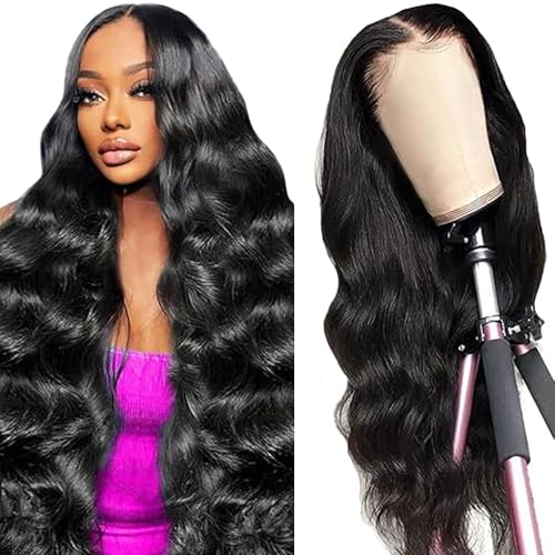 Tuheerst Body Wave Human Hair Wig Echthaar Perücke Damen Natural Black 4X4 Lace Brasilianisches Echthaar Glueless Wear and Go 100% Unprocessed Brazilian Virgin Hair No Smell for Woman 26 Zoll Tuheerst Body Wave Human Hair Wig Echthaar Perücke Damen Natural Black 4X4 Lace Brasilianisches Echthaar Glueless Wear and Go 100% Unprocessed Brazilian Virgin Hair No Smell for Woman 26 Zoll von Tuheerst