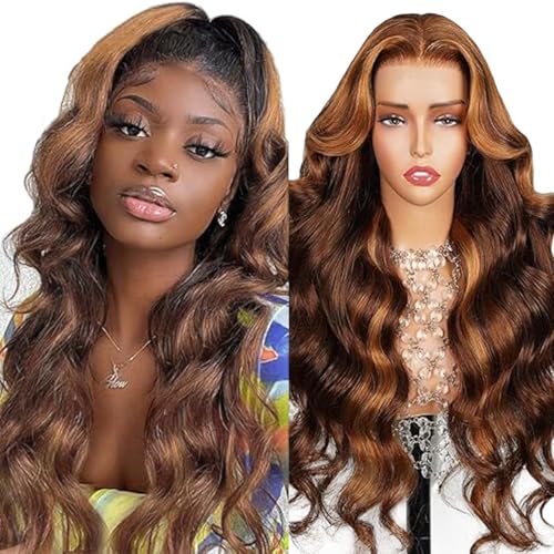 Tuheerst Brown Human Hair Wig Body Wave Echthaar Perücke Damen 4X4 P430 Highlight Swiss Lace Brasilianisches Echthaar Remy Hair Pre Plucked Natural Hairline with Baby Hair 16 Zoll Tuheerst Brown Human Hair Wig Body Wave Echthaar Perücke Damen 4X4 P430 Highlight Swiss Lace Brasilianisches Echthaar Remy Hair Pre Plucked Natural Hairline with Baby Hair 16 Zoll von Tuheerst