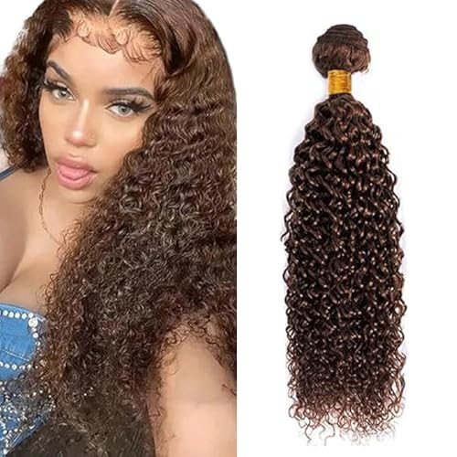 Tuheerst Water Wave Human Hair Bundles #4 Chocolate Brown Menschliches Haar Human Hair Extensions Unprocessed Echthaar Tressen Double Weft Remy Hair for Woman 100g/pc 18 Inch von Tuheerst