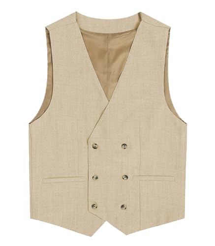 Tuikayoo Herren Anzug Weste Solid Prom Smokings Formal V-Ausschnitt Groomsmen Anzüge Weste（Champagner，L） von Tuikayoo