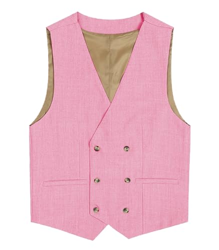 Tuikayoo Herren Anzug Weste Solid Prom Smokings Formal V-Ausschnitt Groomsmen Anzüge Weste（Rosa，L） von Tuikayoo