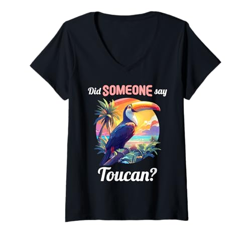Damen Tukane Tukan T-Shirt mit V-Ausschnitt Damen Tukane Tukan T-Shirt mit V-Ausschnitt von Tukane Tukan Tier Shop