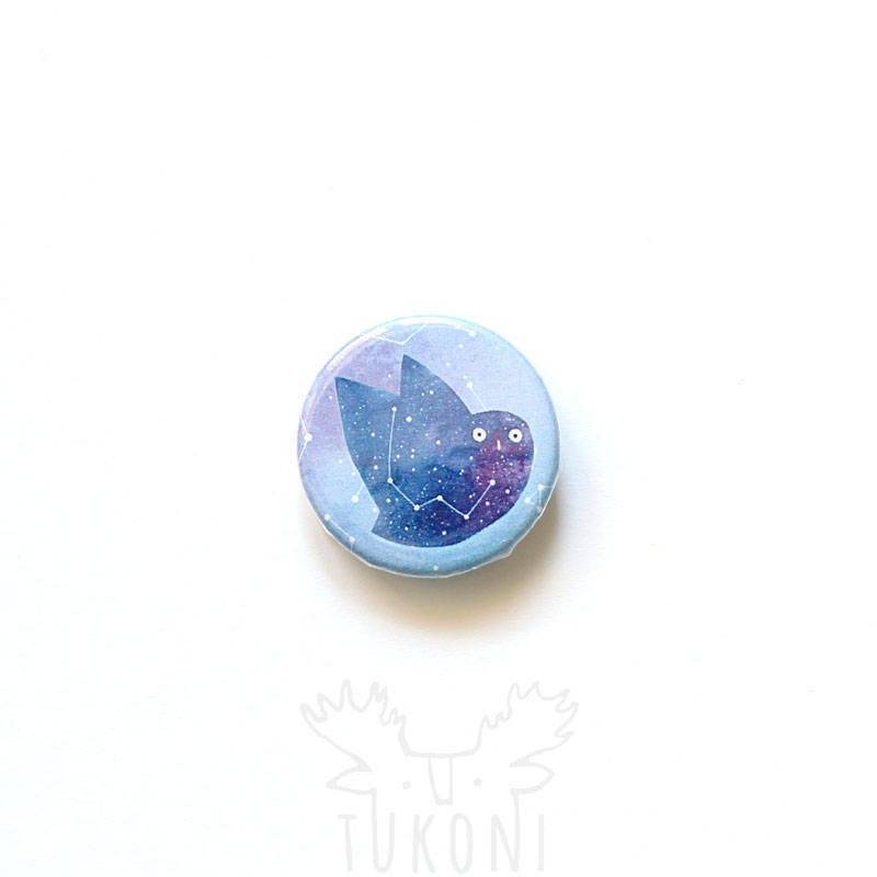 Eule Abzeichen Kassiopeia Konstellation Owlpin Knopf Sternbild Pin Sterne Tier Button Badge Buttons Pins von TukoniTribe