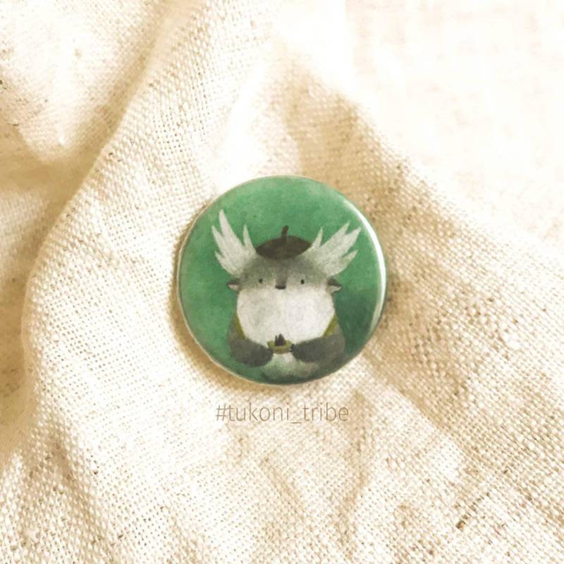 Traveler Tukoni Pin Buttons Anstecker Tiere Button Wald Aquarell Tier Pins Knöpfe Niedliche Kunst Vegan Waldgeist Natur Geschenk von TukoniTribe