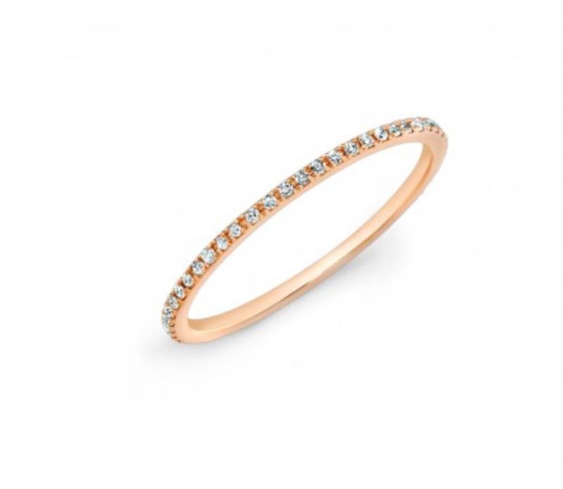 Diamant Micropave' Ring, Massives 14K Gold Full Eternity Style Band, Stapeln 1mm Pave' Ehering Diamant Micropave' Ring, Massives 14K Gold Full Eternity Style Band, Stapeln 1mm Pave' Ehering von Tulajewelry