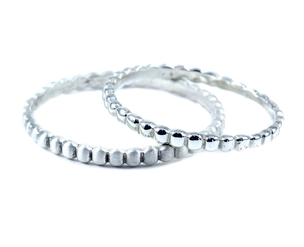 Sterling Silber Perlenring, Band, Zierlicher Ring, Knöchelring, Hochzeitsring, Stapelring, Tula Schmuck von Tulajewelry