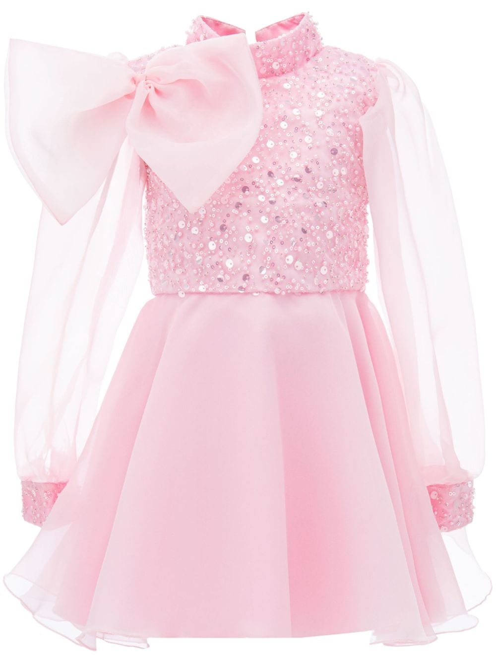 Tulleen Aaliyah Kleid mit Organza-Schleife - Rosa von Tulleen