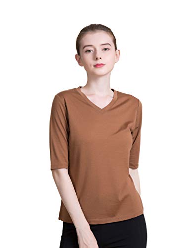 Damen Unterhemd Wolle Pullover Oberteil Herbst und Winter Brick Rot S von Tulpen