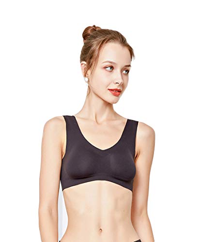 Frauen Damen Maulbeerseide Soft Sensation T-Shirt BH Schwarz XL Frauen Damen Maulbeerseide Soft Sensation T-Shirt BH Schwarz XL von Tulpen