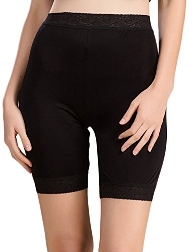 Tulpen 100% Seide Boxershort Spitze Sanfte Komfortable Kurz Leggings Schwarz L von Tulpen