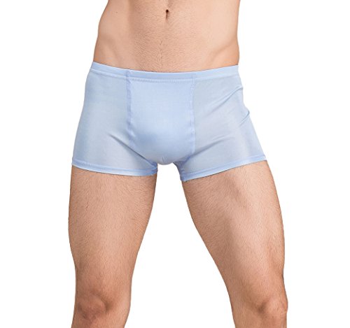 Tulpen 100% Seide Unterhose Maennlich Sexy Sport Boxershorts Hellblau L von Tulpen