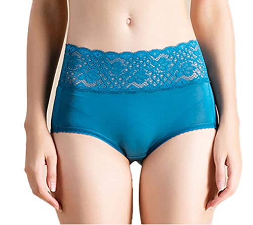 Tulpen Damen 100% Seide Panty Slip Atmungsaktive Thong Blau XL von Tulpen