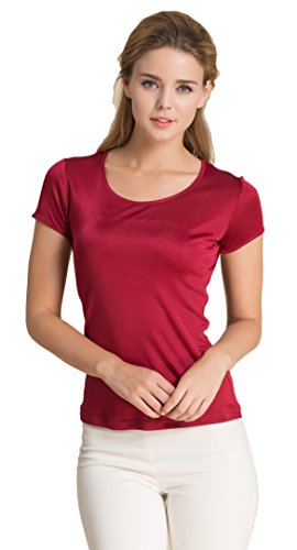 Tulpen Damen 100% Seide Unterhemd Stretch Oberteil Sommer Top Burgunderrot S Tulpen Damen 100% Seide Unterhemd Stretch Oberteil Sommer Top Burgunderrot S von Tulpen