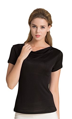 Tulpen Damen 100% seide einfaches spiel tops gehen outside schwarz xl / fehlschlag: 40" (102 cm) von Tulpen