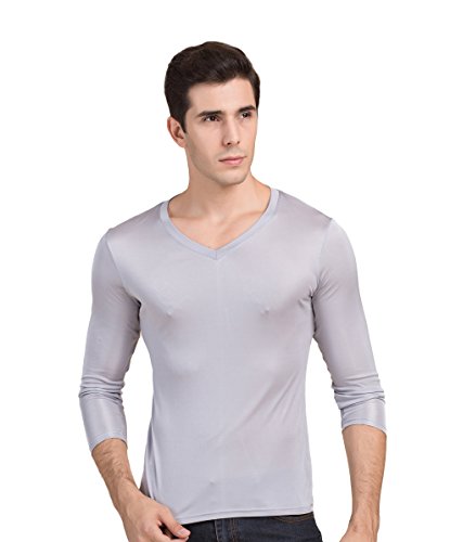 Tulpen Herren Seide Unterhemd Stretch Oberteil Herbst Top Silbergrau S Tulpen Herren Seide Unterhemd Stretch Oberteil Herbst Top Silbergrau S von Tulpen