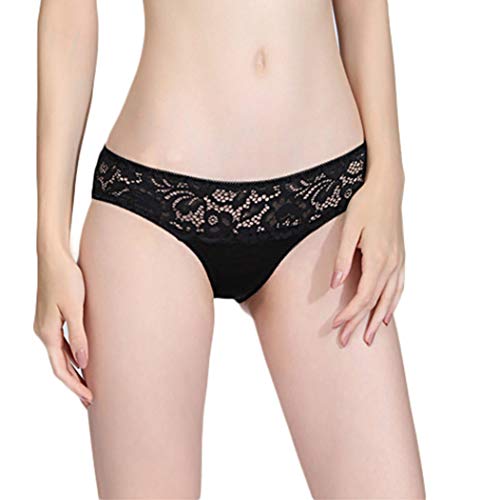 Tulpen Maedchen Maulbeerseide Briefs Sexy Lace Bikini Panty Schwarz S von Tulpen