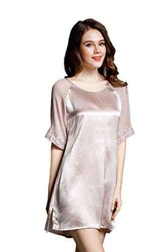 Tulpen Maulbeerseide Spitze Nachtwaesche Schlafkleid Pyjamas Silbergrau XL von Tulpen