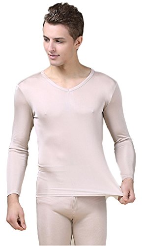 Tulpen Maulbeerseide Thermounterwaesche Sets Thermal Underwear Suit Beige XL von Tulpen