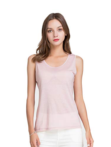 Tulpen Women Seide Lyocell Tops Rundhals Camisole Rosa XL von Tulpen