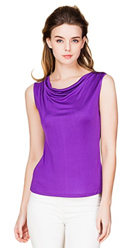 Women's Pure Silk Underwear Casual Loose Double Knit Fabric Violett XL von Tulpen