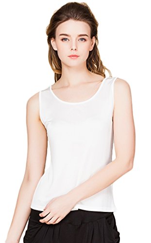 Women's Pure Silk Underwear Casual Loose Double Knit Fabric Weiss XXL von Tulpen