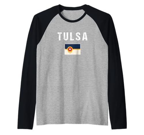 Herren Tulsa Oklahoma USA Amerika Tulsa Flagge Raglan Herren Tulsa Oklahoma USA Amerika Tulsa Flagge Raglan von Tulsa Tees
