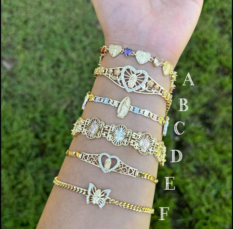Unsere Liebe Frau Von Guadalupe Armbänder - Vergoldetes Schmuck- Pulseras De La Virgen Guadalupe Gold Getauchtes 14K Armband. Gefüllte von TulumOnline