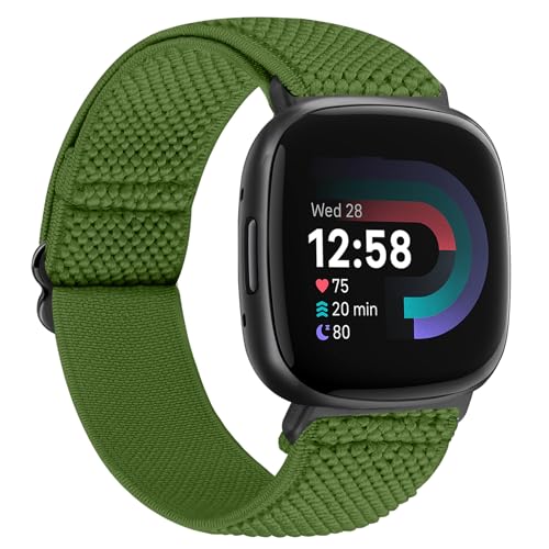 TumCez Armband Kompatibel mit Fitbit Versa 4/Fitbit Versa 3/Fitbit Sense 2/Fitbit Sense Armband, Verstellbares Elastisches Armband Nylon Ersatzarmband Sport Ersatzarmband für Damen Herren von TumCez