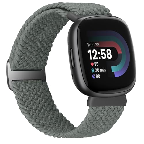 TumCez Armband Kompatibel mit Fitbit Versa 4/Versa 3/Sense 2/Sense Armband für Damen Herren, Grauer Raum, Casual von TumCez