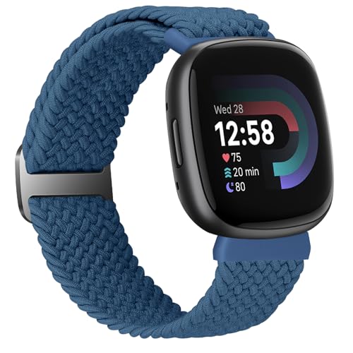 TumCez Armband Kompatibel mit Fitbit Versa 4/Versa 3/Sense 2/Sense Armband für Damen Herren, blau, Zeitgenössisch von TumCez