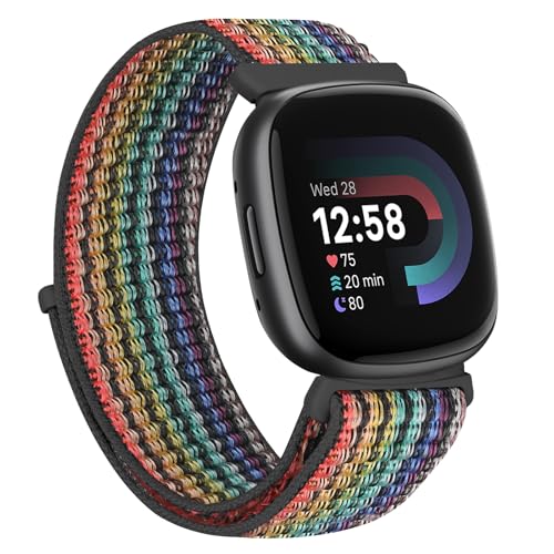 TumCez Nylon-Armband kompatibel mit Fitbit Versa 4/Fitbit Versa 3/Fitbit Sense 2/Fitbit Sense Verstellbarer Ersatzsportarmband für Damen Herren von TumCez