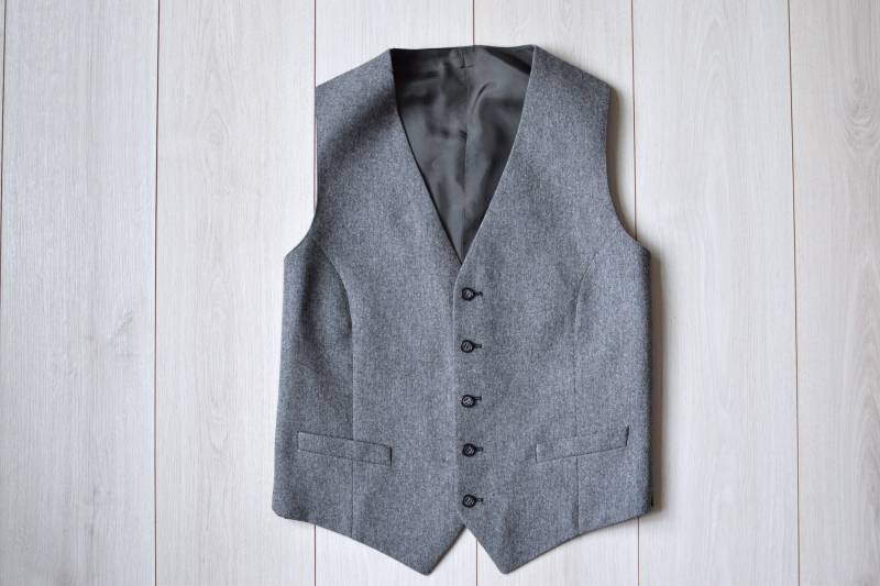 Graue Wollweste Vintage 80Er Jahre Elegante Abendgarderobe von TumbleweedsATTiTUDE