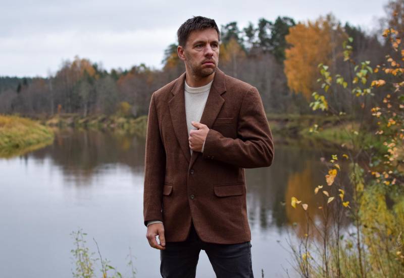 90S Retro Wollblazer Herren Tweed Sakko, Größe Medium von TumbleweedsATTiTUDE