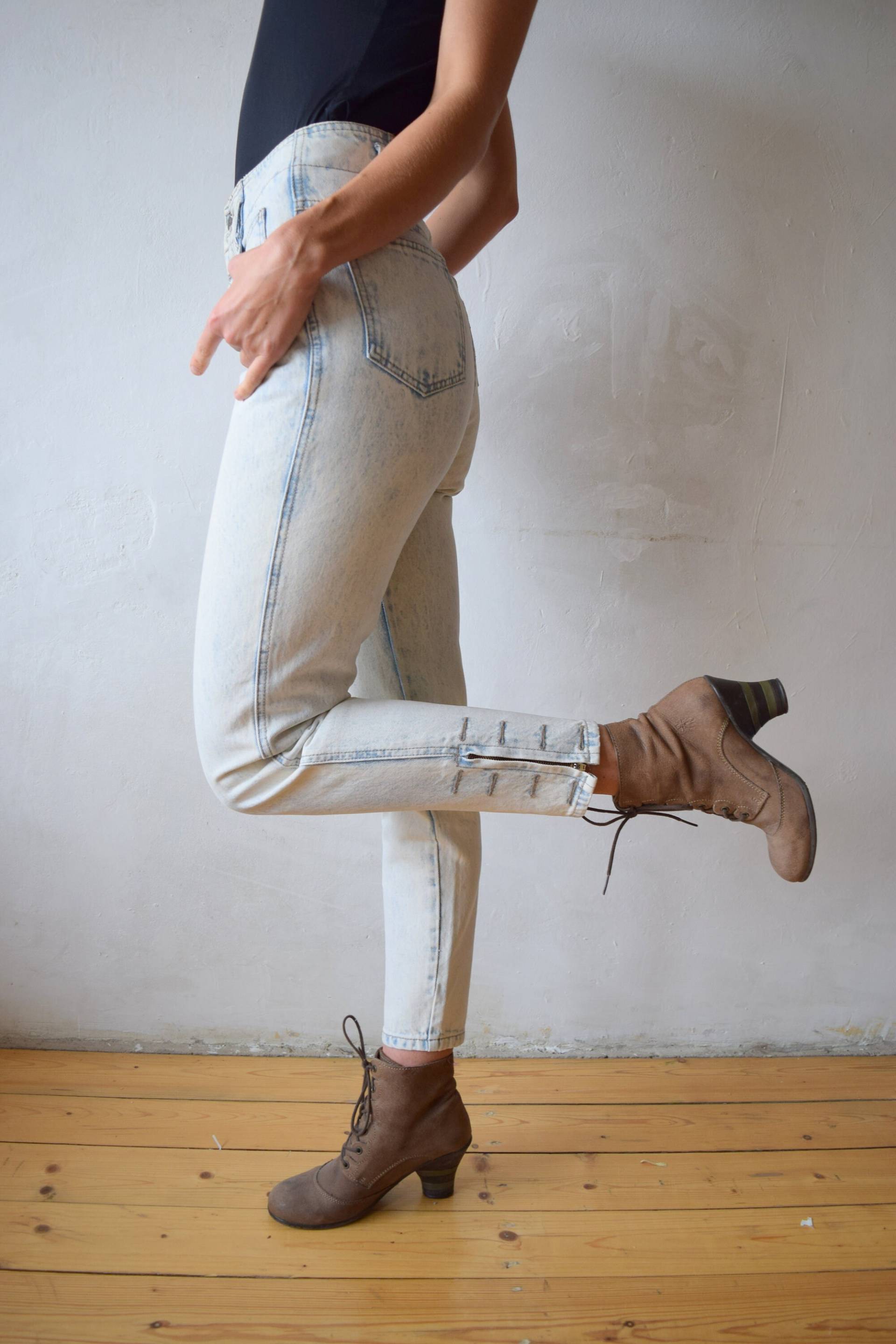 Vintage Hoch Taillierte Stonewashed Jeans, 90S Style | M von TumbleweedsATTiTUDE